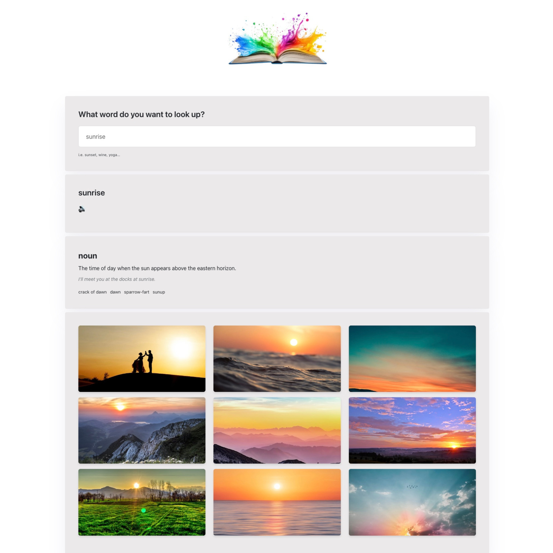 Dictionary app preview